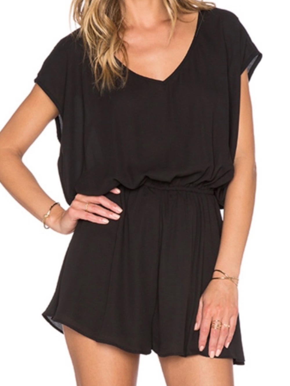 Show Me Your Mumu Rowdy Romper Black Chiffon Romper Revolve Vacation Party M